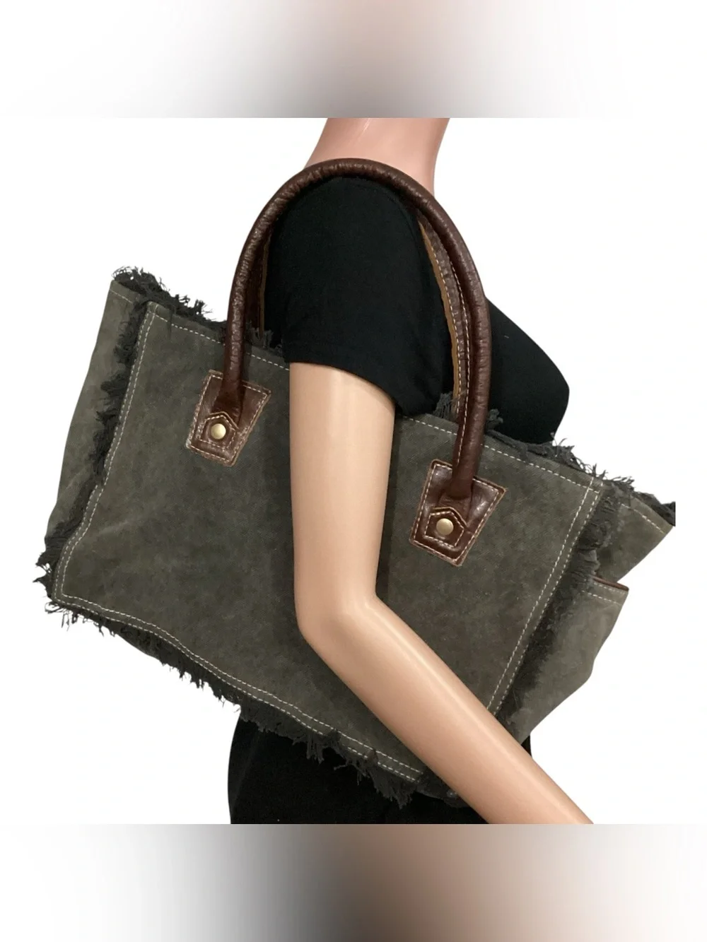 Myra Mag Leather Woven Aztec Tote Shoulder Bag Orange Affairs